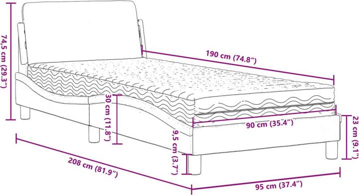 Image du produit vidaXL Bett (90 x 190 cm)