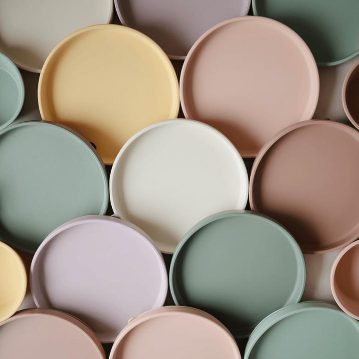 Actual product image Mushie Classic Silicone Plate Dried Thyme