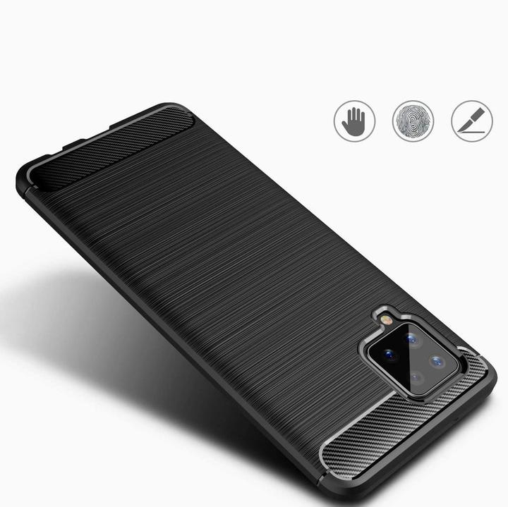 Image du produit Hurtel Carbon Case Couverture flexible TPU Case for Samsung Galaxy A42 5G blue (Samsung Galaxy A42 5G)