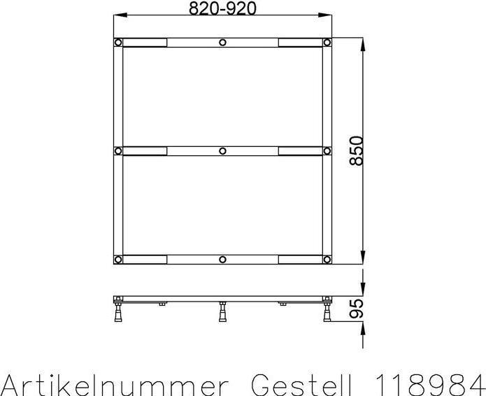 Produktbild Hoesch Untergestell Muna f DW 900/1000x900mm