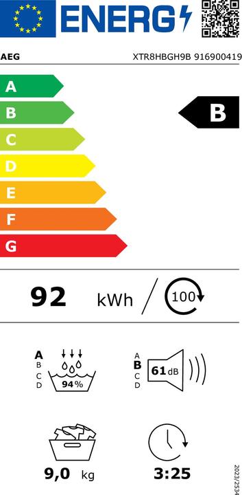 Energie-Label AEG () (9 kg, Rechts)