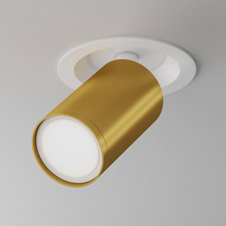 Actual product image Maytoni Focus S ceiling light, ceiling lamp GU10 12.3cm white / matt gold (GU10)