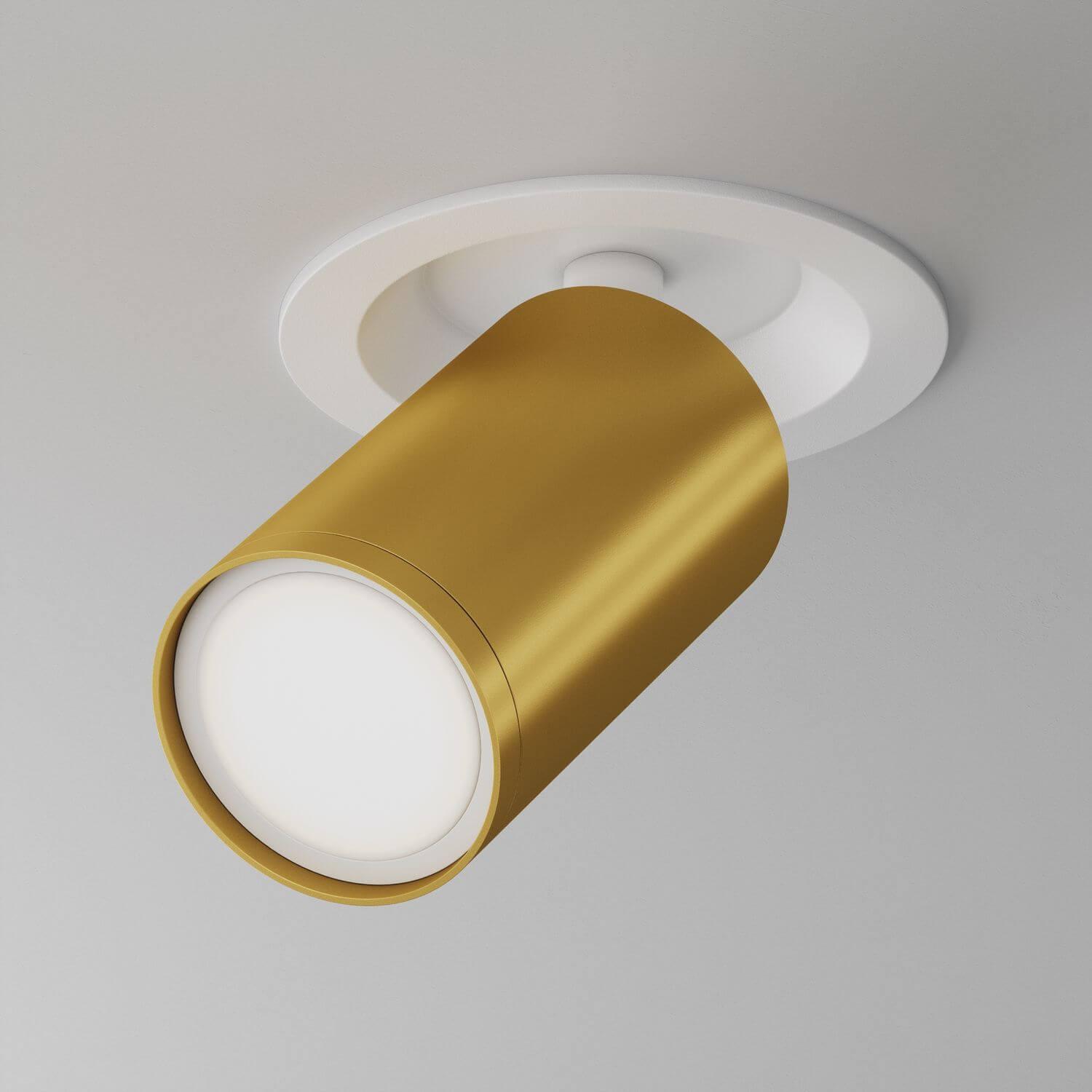 Thumbnail - Maytoni, Wandleuchte + Deckenleuchte, Focus S Deckenleuchte, Deckenlampe GU10 12,3cm Weiss / matt Gold (GU10)