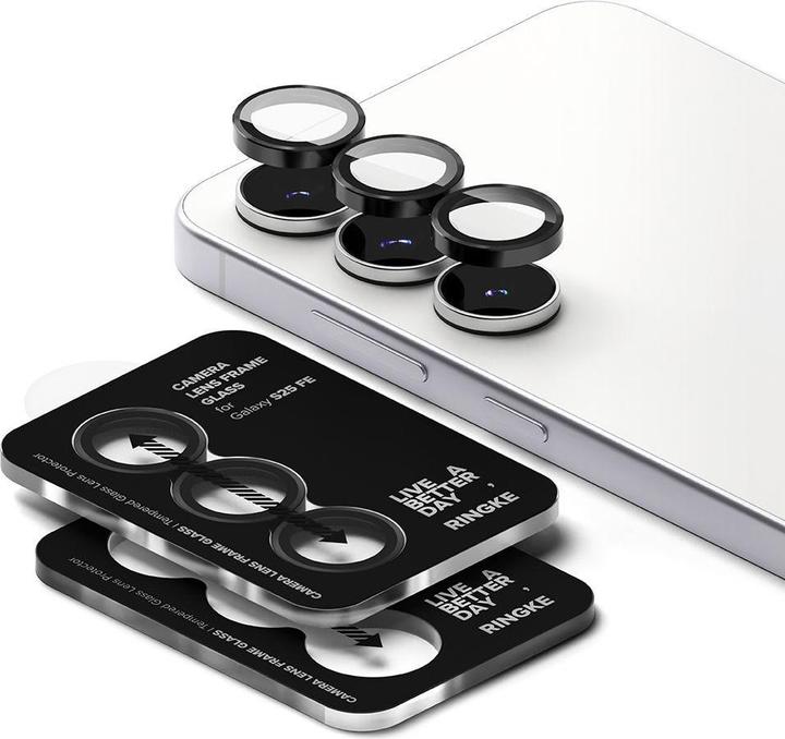 Actual product image Ringke - Camera Lens Frame Glass (2 pack) - Samsung Galaxy S25 FE - Black (2 pcs., Samsung Galaxy S25 FE)