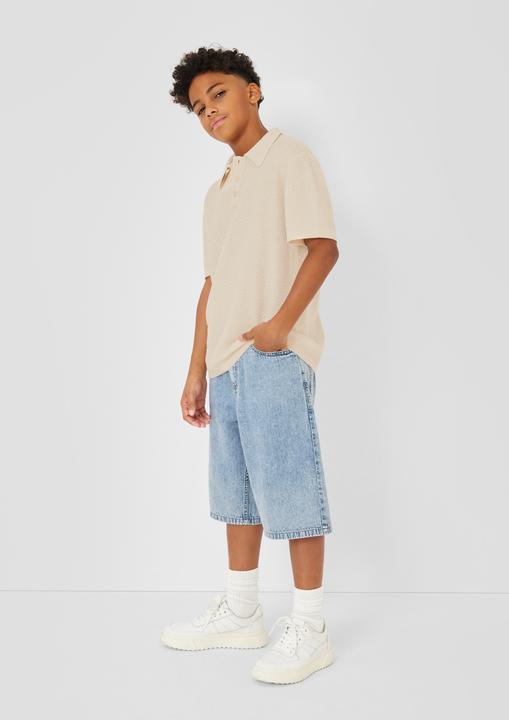 Produktbild s.Oliver Leichtes Strickpolo aus Baumwollmix im Regular Fit (146, 152)