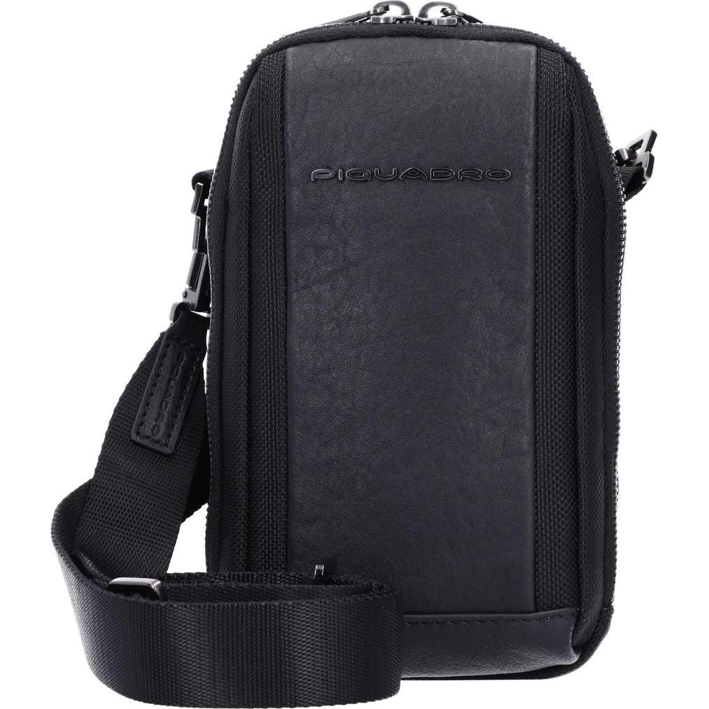 Piquadro Uomo Nero Uomini, Borsetta, Brief 2, Nylon And Leather, Textile Crossbody Bag, Black, Ca5485b,