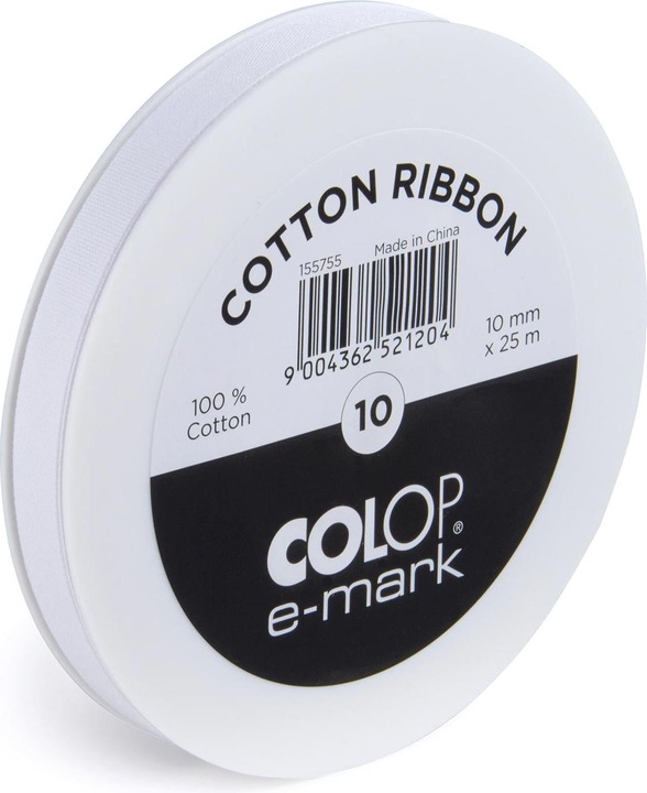 Colop Textilband e-mark 10 mm x 25 m, Weiss (Geschenkband, 1 x)