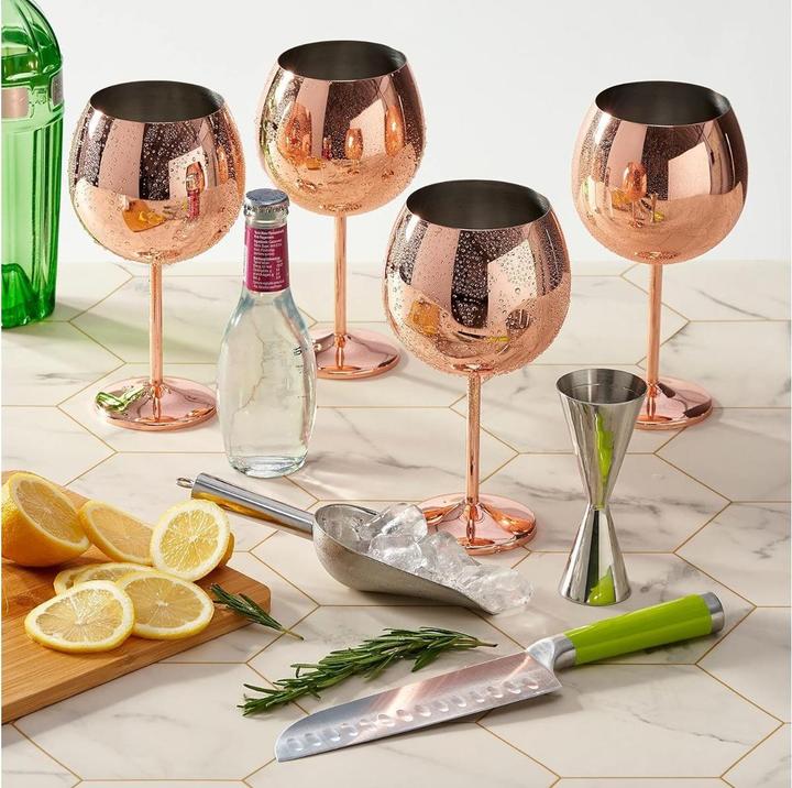 Produktbild Oak & Steel Edelstahl Gin Gläser Rosegold 4er Set (7 dl, 4 x, Gin Gläser)