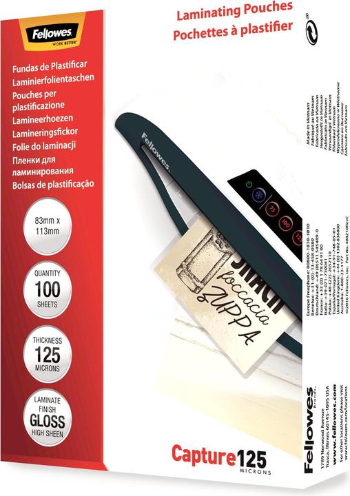 Produktbild Fellowes Capture 125, 83x113mm (ID-Kartenformat, 100 Stück, 125 µm)