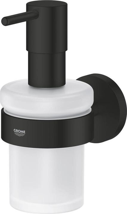 Grohe Dispenser di sapone ESSENTIALS, con supporto, capacità 160ml nero opaco