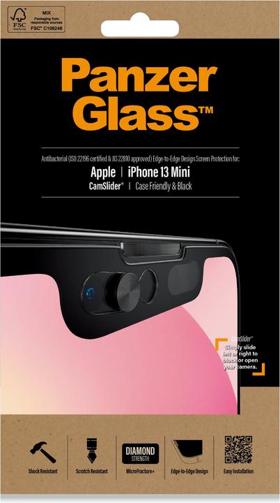 Actual product image PanzerGlass Screen protector CF Cam Slider AB (1 pcs., Apple iPhone 13 mini)