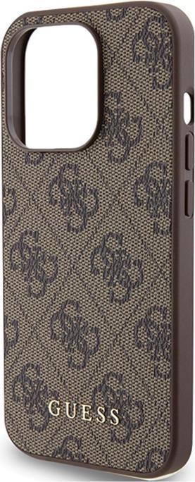 Produktbild Guess GUHCP15LG4GFBR iPhone 15 Pro 6.1" brązowy/brown hard case 4G Metal Gold Logo (Apple iPhone 15 Pro)