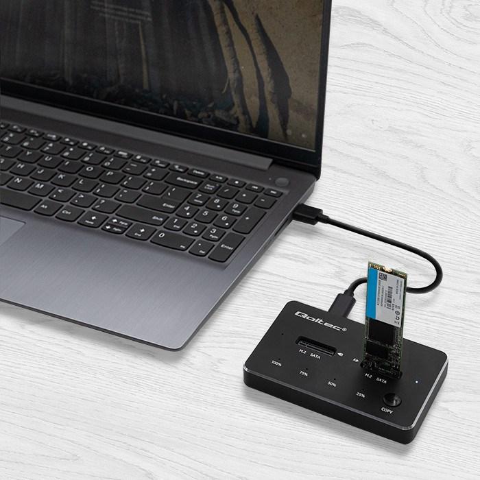 Produktbild Qoltec 50310 Drive docking station (M.2 22110, M.2 2242, M.2 2280, M.2 2260, M.2 2230)