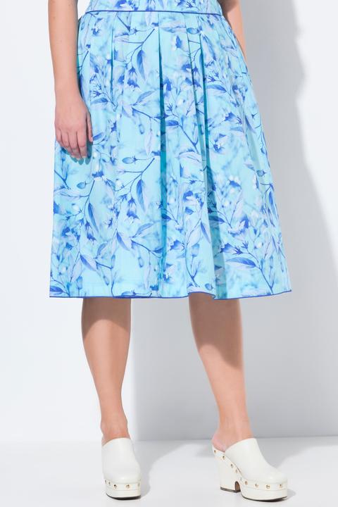 Actual product image Ulla Popken Pleated Country Floral Print Skirt (56)