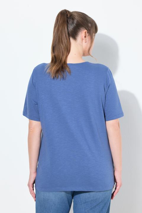 Image du produit Ulla Popken T-shirt en coton bio, avec message, décolleté rond et manches courtes (42, 44)