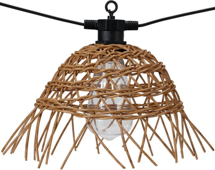 Image du produit Home&Styling Retro-Lichterkette mit 6 Rattan-Lampenschirmen, 3m (3.50 m)