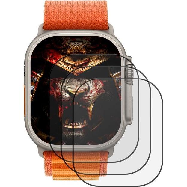 Protectorking 3x Echtes Tempered 9H Panzerhartglas 3D KLAR, Smartwatch Zubehör