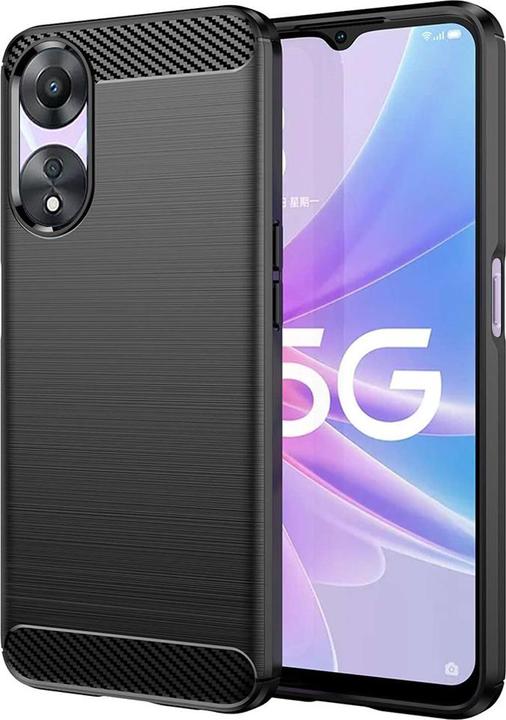 Techsuit - Carbon Silicone - Oppo A58 5G / A78 5G - Black (Oppo A58)
