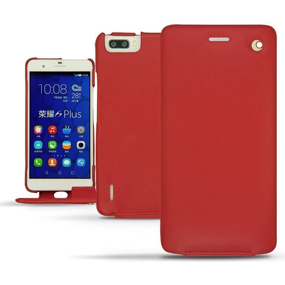 Noreve Lederschutzhülle vertikal (Honor 6 Plus), Smartphone Hülle, Rot