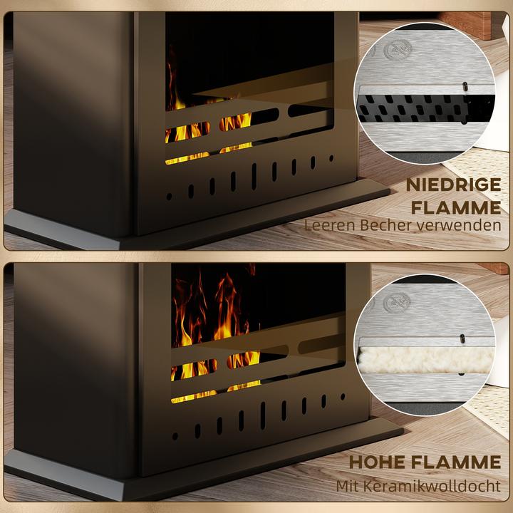 Immagine prodotto Homcom Ethanol-Kamin Stahl, Edelstahl Schwarz