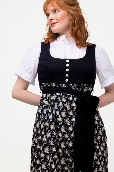 Image du produit Ulla Popken Costume traditionnel tyrolien, motif floral, encolure carrée, sans manches (48)