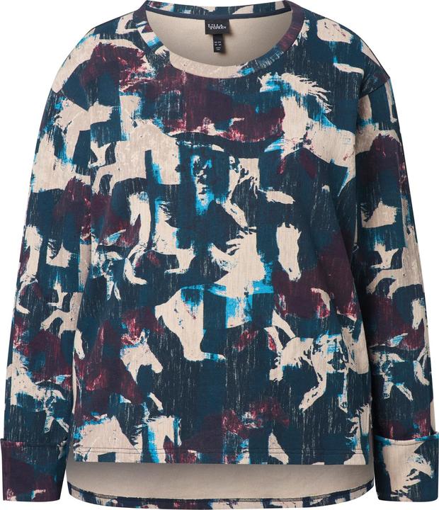 Produktbild Ulla Popken Sweatshirt, Pferde, A-Linie, Rundhals, Langarm (58)
