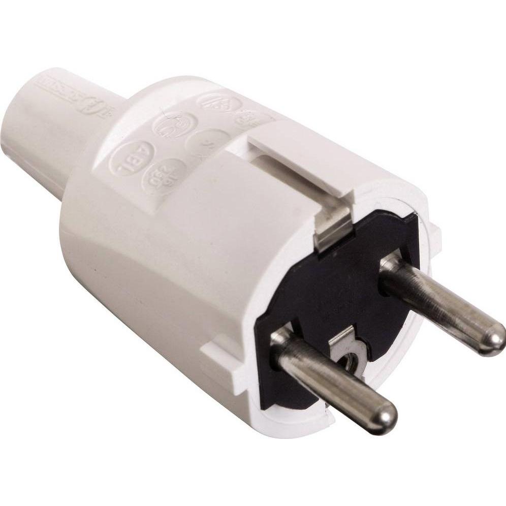 As - Schwabe, Netzstecker + Netzkupplung, PVC Schutzkontakt-Stecker (CEE 7/7)