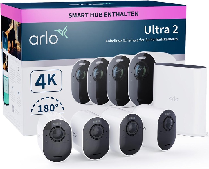 Produktbild Arlo Ultra 2 VMS5440-200EUS 4er-Set (3840 x 2160 Pixels)