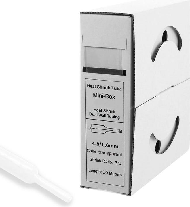Produktbild Offgridtec 10m Schrumpfschlauch mit Kleber 4,8mm>1,5mm transparent Ratio 3:1 (1x)