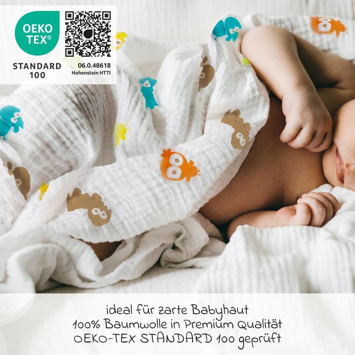 Produktbild Makian Mullwindeln & Mulltücher Mullwindel / Mulltuch 3er Pack 80 x 80 cm - Türkis (80 cm, 80 cm)