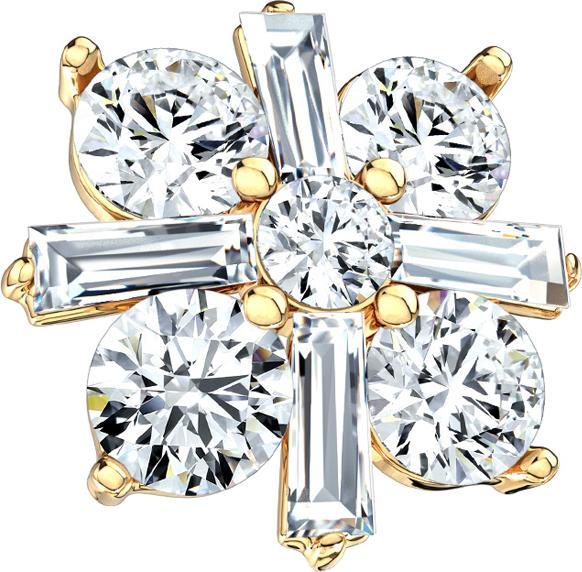 Immagine prodotto Star Piercing Dermal Anchor placcato oro taglio principessa (Ottone, Acciaio chirurgico 316L)