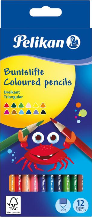 Produktbild Pelikan Buntstifte dünn dreikant (12x)