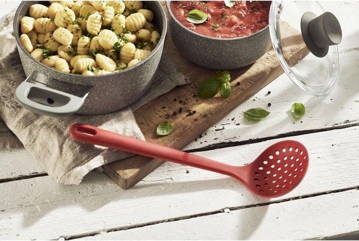 Actual product image Zwilling Ballarini Silicone Slotted Spoon, red