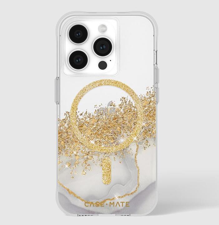 Actual product image Case-Mate Karat MagSafe - Case iPhone 15 Pro zdobione złotem (Marble) (Apple iPhone 15 Pro)