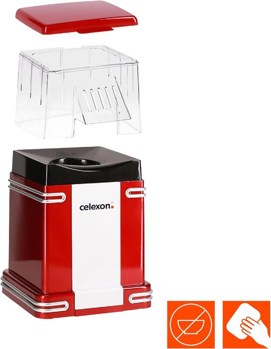 Actual product image Celexon CinePop CP250 Popcorn machine in retro look incl. lid for dosing Filling quantity approx. 100g Ma