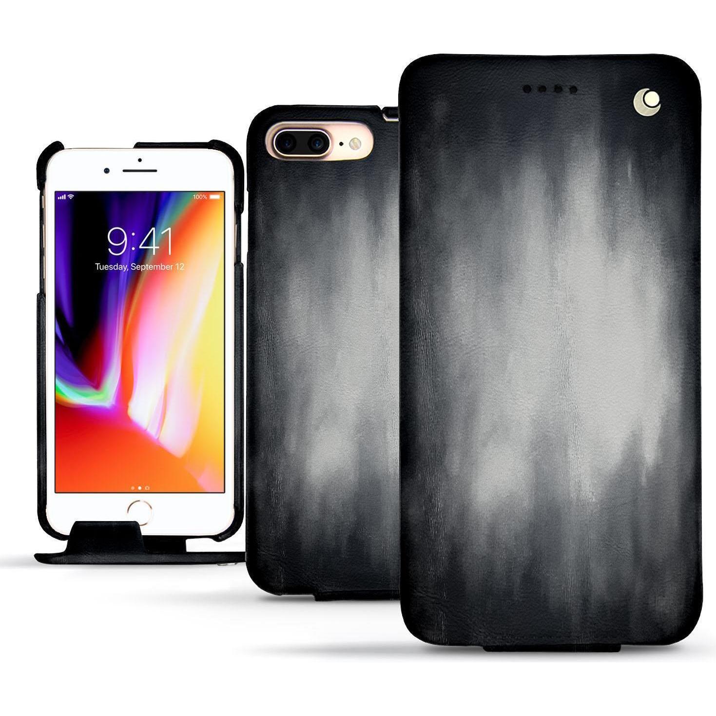 Thumbnail - Noreve Lederschutzhülle vertikal (Apple iPhone 8 Plus), Smartphone Hülle, Grau