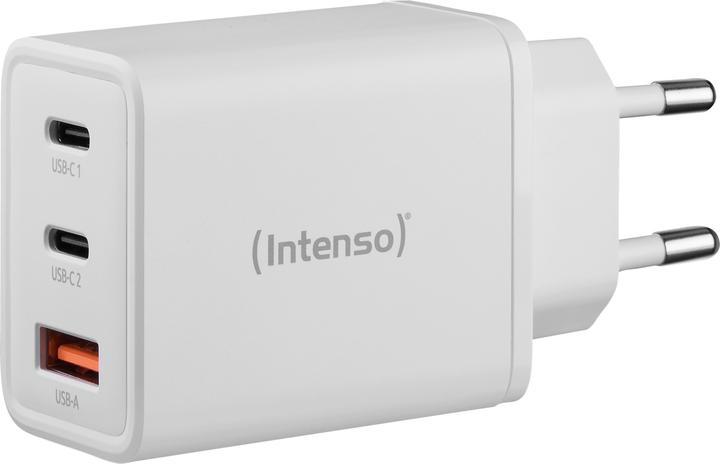 Actual product image Intenso 1x USB-A to 2x USB-C GAN adapter white (65 W)
