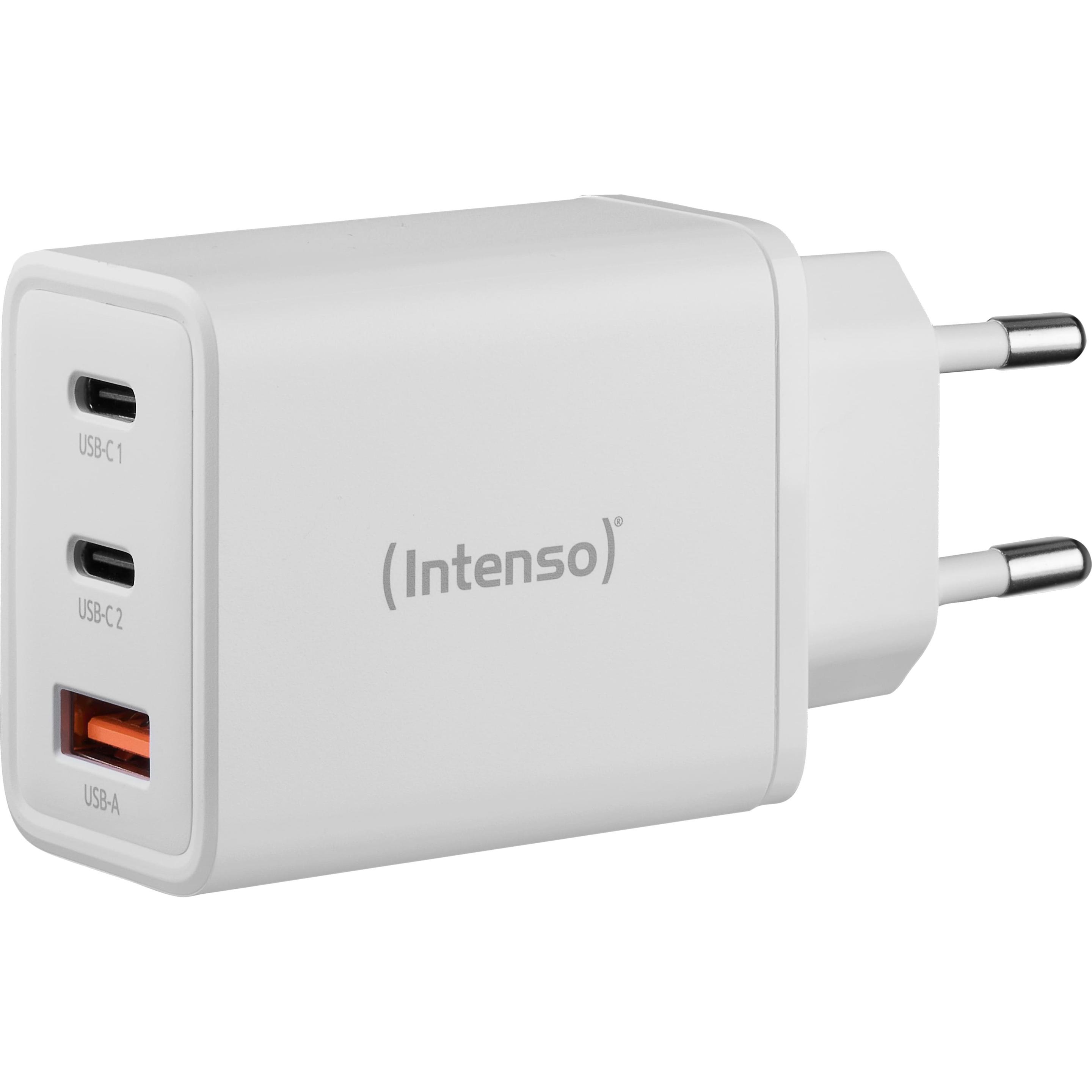 Thumbnail - Intenso 1x USB-A auf 2x USB-C GAN Adapter weiss (65 W), USB Ladegerät, Weiss