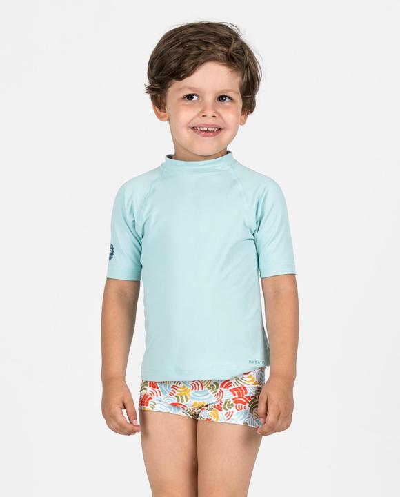 Nabaiji Badehose Boxer Baby/Kinder - Titou Zag weiss