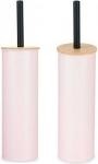 Produktbild Berilo Metall Toilettenbürstenhalter Bambusdeckel rosa