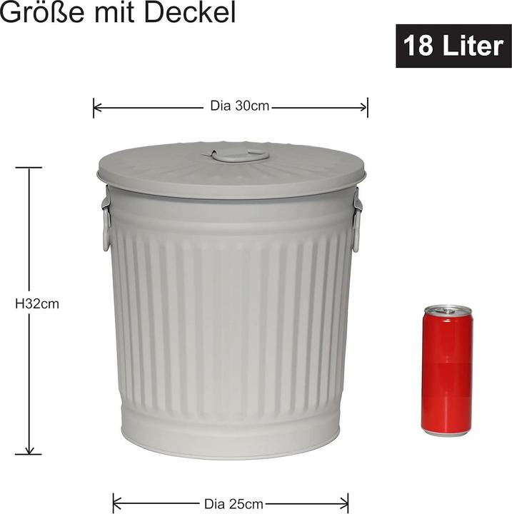 Produktbild Jinfa Retrodesign Mülleimer mit Deckel (2 x 18L + 50 Beutel) (18 l)