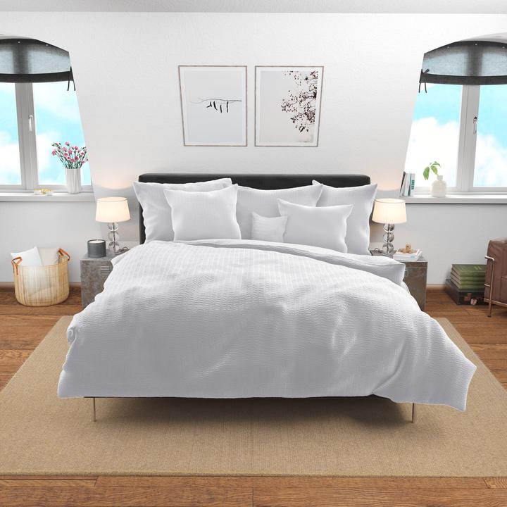 Actual product image Lotus Bettwaren Bettwäsche Satin Seersucker uni (Duvet cover, 160 x 240 cm)