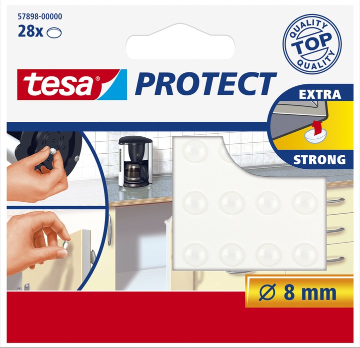tesa PROTECT Lärmstopper (Anschlagdämpfer, Universalgleiter, 28 Stück)