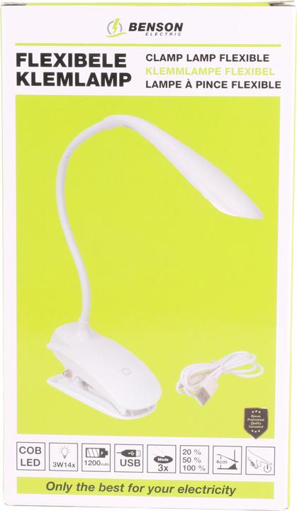 Image du produit Benson Electric Lampe à pince LED flexible dimmable