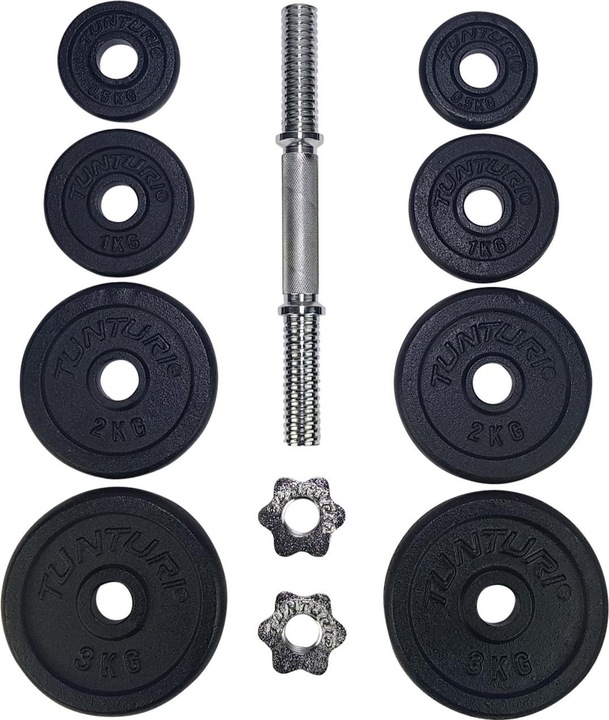 Actual product image Tunturi Kurzhantelset 15 kg (2 x 0.5 kg, 2 x 1 kg, 2 x 2 kg, 2 x 3 kg)