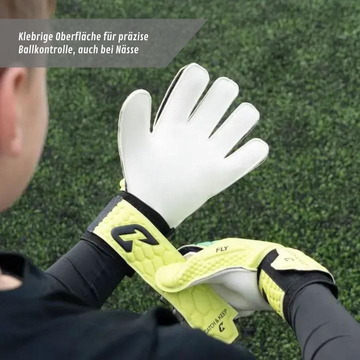 Produktbild Catch & Keep Fussballhandschuhe Fly Kids Green Soul Gr. 5 Torwart Goalie Handschuhe (5)