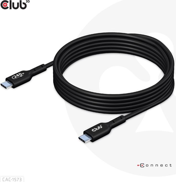 Produktbild Club 3D Club3D Kabel USB 2 Typ C PD / St/St (2 m, USB 2.0, 240 W)