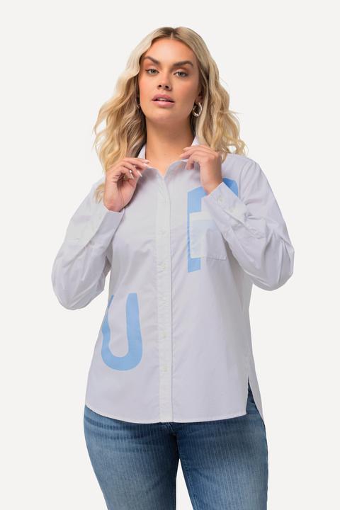 Immagine prodotto Ulla Popken Camicia con lettere, colletto da camicia e maniche lunghe (54)
