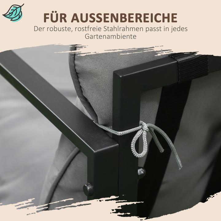 Immagine prodotto Outsunny Gartenmöbel-Set Stahl, Polyester Grau+Schwarz