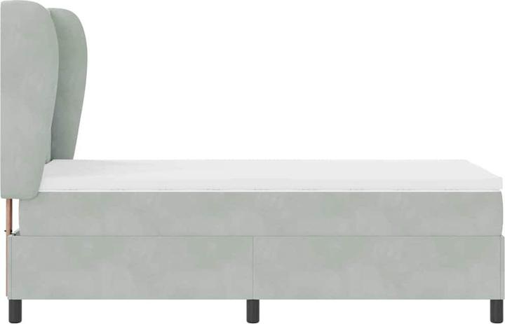 Image du produit vidaXL Lit Boxspring Avec Matelas Velours Gris Clair (100 x 200 cm)